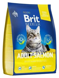 Сухой корм для кошек BRIT PREMIUM CAT ADULT SALMON с лососем 2шт по 2кг Brit*