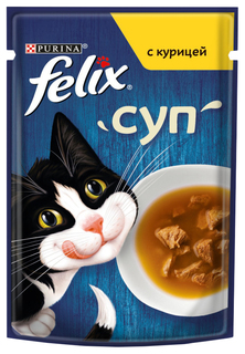 Влажный корм для кошек Felix Суп, с курицей, 36x48 г