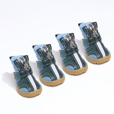 Ботинки Мото, набор 4 шт, 3 размер (4,8 х 3,7 см), синие No Brand