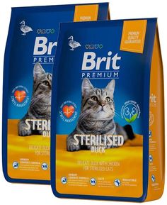 Сухой корм для кошек BRIT PREMIUM CAT STERILISED DUCK & CHICKEN, 2шт по 0,4кг Brit*