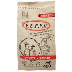 Сухой корм для кошек PEPPO, с чувствительным пищеварением, индейка, 0,4 кг