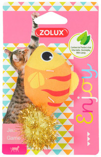 Игрушка для кошек ZOLUX загадочная рыбка, с кошачьей мятой, 8,5 см