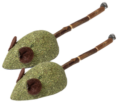 Игрушка для кошек Triol Natural Мышки, из мататаби, 4 см, коричневая