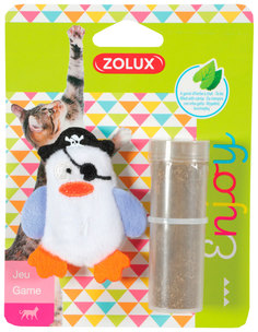 Игрушка для кошек ZOLUX пингвин-пират, с кошачьей мятой, в комплекте