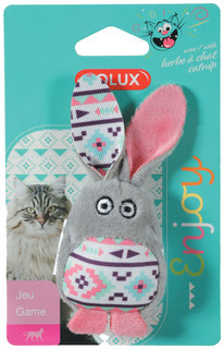 Игрушка для кошек ZOLUX кролик из капусты, с кошачьей мятой, серый