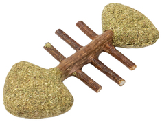 Игрушка для кошек Triol Natural Рыбка, из мататаби, 8 см, коричневая