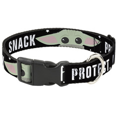 Ошейник Buckle-Down Звездные войны Малыш Йода PROTECT ATTACK пластик черный 23-38 см