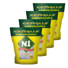 Наполнитель для кошачьего туалета N1 Crystals комкующийся, 4шт по 5 л