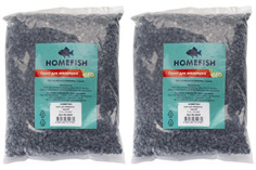 Грунт для аквариума Homefish черный, 3-5 мм, 1 кг, 2 шт