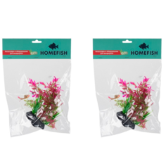 Растение для аквариума Homefish Конгея, пластиковое, с грузом, 15 см, 2 шт