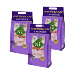 Наполнитель для кошачьего туалета N1 Crystals Lavender силикагелевый, 3шт по 5л