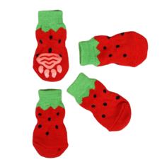 Носки Пижон нескользящие "Клубничка", размер S, набор 4 шт