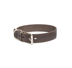 Ошейник для собак HOMEPET кожаный строчка с тиснением Ромбы коричневый 35 мм, 41-51 см