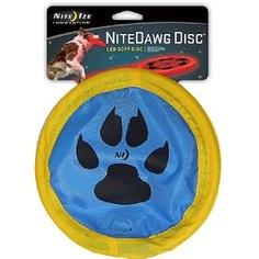 Игрушка для собак NiteDawg Disc Тарелка летающая, светодиодная, синий, нейлон, 22,4 см