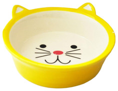 Миска №1, мордочки, желтый, 0,25 л, 13,8x5 см