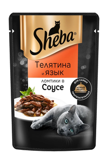 Влажный корм для кошек Sheba ломтики в соусе телятина и язык 28 шт по 75 г