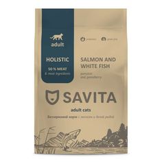 Сухой корм для кошек SAVITA ADULT CATS SALMON AND WHITE FISH лосось и белая рыба, 0,4 кг