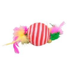 Шар-погремушка с перьями двухцветный, 4,5 см, белый/розовый Пижон