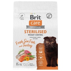 Сухой корм для кошек BRIT CARE, для стерилизованных, с морской рыбой и индейкой, 7 кг Brit*