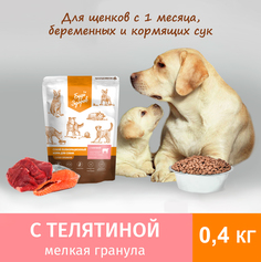 Сухой корм для собак Будь Здоров Живая Сила, мелкая гранула, с телятиной, 0,4 кг