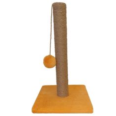 Когтеточка из джута - столбик с шариком 35х35х55см, бежевый Манул