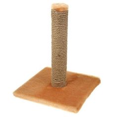 Когтеточка-столбик для кошек Уют Mini бежевая, джут, 30x30x35 см
