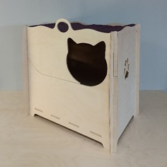 Домик для кошек и собак Ляпота для Кота Соня, родильный, фанера, без покраски, 70x45 см