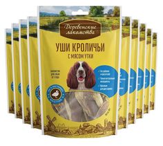 Лакомство для собак Деревенские лакомства Уши кроличьи с уткой, 10шт по 90г