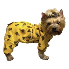 Костюм-пижама для собак, унисекс, размер XXL, оранжевая, на флисе, длина спины 40 см No Brand