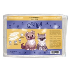 Пеленки для животных Ortiga Classic одноразовые, с суперабсорбентом, 60х90 см, 30 шт