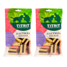 Лакомство для собак Titbit Пастила мясная с бараниной, клюквой и медом, 3 шт по 130 г