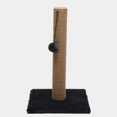 Когтеточка - столбик для кошек Homestuff, с игрушкой, синий, джут, 30х30х50 см