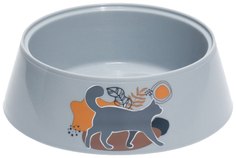 Миска Zoo Plast Cats, серый, 0,3 л, 14,5x14,5x4 см