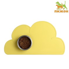 Коврик под миску для животных Пижон, желтый, силиконовый, 48 х 27 см