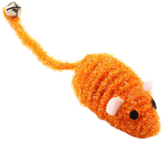 Мягкая игрушка Пижон Мышь, с погремушкой, 7 см, оранжевая
