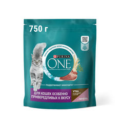 Сухой корм для кошек Purina One с уткой и печенью 750 г