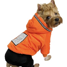 Комбинезон для собак зимний, размер XL, унисекс, оранжевый, длина спины 29 см No Brand