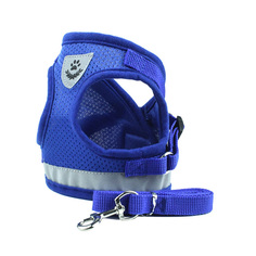 Шлейка для собак Mirestra, прогулочная, синий, полиэстер, неопрен, размер L