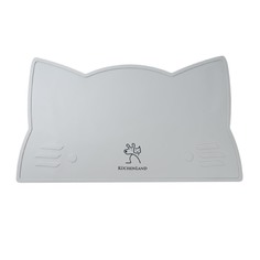 Коврик под миску для животных Kuchenland Favorite pet 46х26 см силикон серо-бежевый Кот