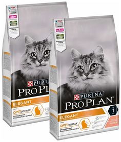 Сухой корм для кошек Pro Plan Cat Elegant лосось, 2 шт по 0,4 кг