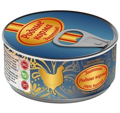 Консервы для кошек Родные корма знатные курица, 24 шт по 100 г
