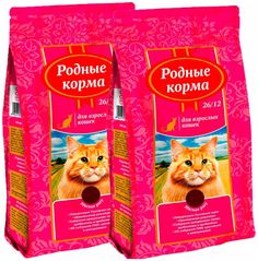 Сухой корм для кошек Родные корма мясное рагу, 2 шт по 10 кг