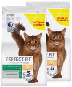 Сухой корм для кошек Perfect Fit Sterile, для стерилизованных, курица, 2 шт по 2,5 кг