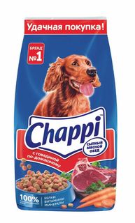 Сухой корм для собак Chappi с говядиной, 2 шт по 15 кг