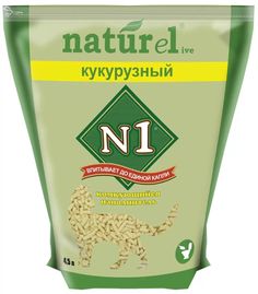 Наполнитель для туалета кошек №1 Naturel Кукурузный комкующийся, 4 шт по 4,5 л N1