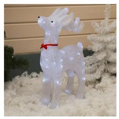 Фигура акрил. "Олень" 46х22х70 см, V220, 100 LED, контроллер 8 режимов, БЕЛЫЙ HTI