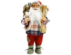 Новогодняя фигурка Peha Magic Санта в клетчатой рубахе и безрукавке 30 см GF-80605 1 шт.