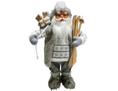 Новогодняя фигурка Peha Magic Санта в свитере и безрукавке с лыжами 30 см GF-80505 1 шт.