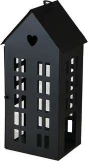 подсвечник-домик аламо металлический, чёрный, 35 см, Boltze, арт. 2003007-3