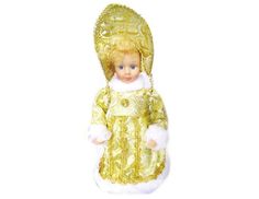 Новогодняя фигурка Новогодняя сказка Снегурочка в золотом костюме с кокошником 973524